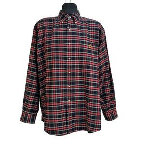Lauren Ralph Lauren Black Plaid Button Down Shirt Preppy